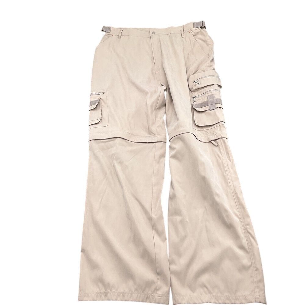 MG Micro Gear Pants Men 2XLarge 36W 33L Tan Cargo Convertible Zip-Off Shorts
